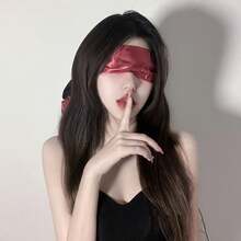 1 miếng bịt mắt bằng vải satin gợi cảm, mặt nạ ngủ có dây đeo mềm, băng đô buộc ruy băng bằng lụa bịt mắt, mặt nạ che nắng mịn màu đen và đỏ, phụ kiện băng đô, mặt nạ cặp đôi, phụ kiện gợi cảm - Nhiều màu - Xem 7