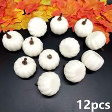 12pcs/24pcs/Realistic Pumpkin Decor Accents - 50pcs Artificial Maple Leaves, Suitable For Halloween, Thanksgiving And Autumn Celebrations - Multipurpose Home And Party Decorations, Halloween Decor, Home Decor, Office Desk Ornaments