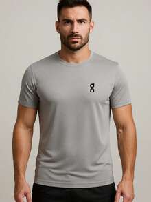 Men's Dry Fit T-Shirt Lightweight Breathable Fabric Various Colors Highest Quality - 灰色 - 查看 1