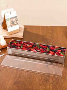 LINKOOL 优质铝制提拉米苏和芝士蛋糕烤盘 - 矩形，配有可拆卸隔板，坚固的底座，适合制作完美的慕斯蛋糕 - 耐用的厨房必需品，手工制作，可移动带子，可拆卸隔板 - 金屬銀 - 查看 6