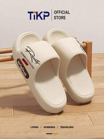 TIKP 男士时尚拖鞋，休闲露趾防滑耐用凉鞋，适合室内、室外、海滩、淋浴、散步、浴室、家居使用