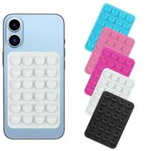 4pcs/Set Silicone Suction Cup Phone Holder, Waterproof Sticky Base Fit Most Phones, Selfie Video Universal Finger Grip, Black/White/Purple/Orange Colors; 2pcs/Set Black-Pink/White Colors