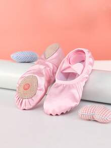 Girls Lace-Up Ballet Shoes, Children's Indoor Soft-Soled Dance Shoes, Yoga Shoes, Practice Shoes, Flat Slippers - Pink - View 8
