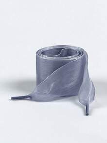 1 Pair 4cm Thick Sheer Tulle Shoelaces, Suitable For Sneakers, Casual Shoes, Fabric Shoes, Transparent Silk White Shoelaces - Multicolor - View 9