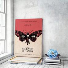 1 pezzo "Il silenzio degli innocenti" opera d arte su tela incorniciata - cartellone iconico del film con teschio e disegno di falena, decorazione artistica per soggiorno, camera da letto, bar - cornice in legno, orientamento verticale, pronto da appendere, cornice opzionale - Multicolore - Visualizzare 14