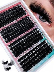 296 件/272 件簇状假睫毛套装 - 0.07 毫米，混合长度 14-20 毫米，CC/D/DD 卷曲，自然蓬松风格，睫毛引人注目，可重复使用，适合初学者睫毛簇、睫毛簇、单根睫毛、睫毛、假睫毛 - DD - 查看 15