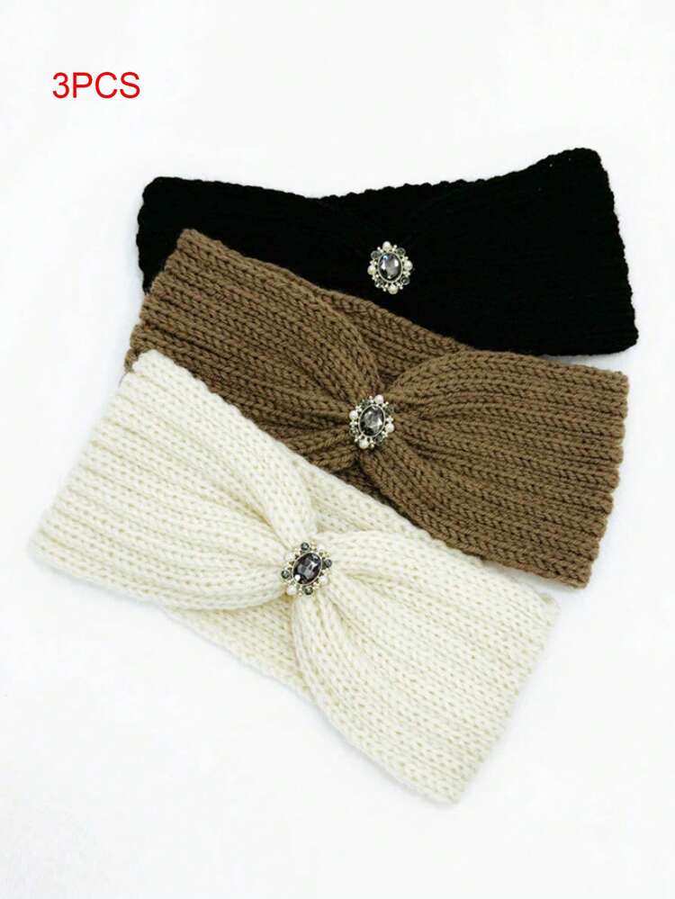 女士头巾 6条/2条装 简约纯色扭结发带，针织时尚发饰，百搭，适合外出、母亲节、返校季、感恩节、新年、情人节、狂欢节等节日送礼，秋冬季度假装扮必备优雅围巾 - 彩色 - 查看 6