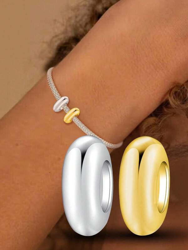 1PC 925 Sterling Silver Exquisite Circular Shape Pendant Charm Pendant Ball Suitable For Bracelets DIY Women's Jewelry