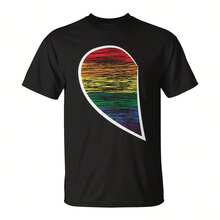 Halfheart Bt Gay Pride Lesbian Bal Ally Quote V2 Uni T-Shirt - 黑色8 - View 1
