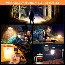 Quntis Linterna de Camping Recargable Solar de 4 Colores(3500-6500K) & 3 Brillantes(45-1000LM) Lámparas de Mano Súper Brillante Portátil Impermeable con Cable USB para Acampar, Caminar Pesca Emergencia y Más - Cuadrado - Ver 8