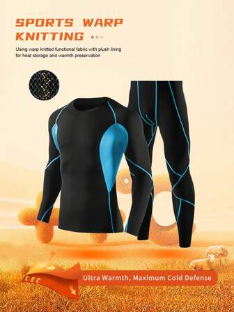 Ensemble de fitness pour hommes pour l'automne et l'hiver avec isolation en polaire épaisse et haute élasticité