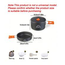 1 zestaw, Zestaw naczyń kempingowych, metalowe garnki, patelnie i czajnik, odpowiedni na piknik na świeżym powietrzu