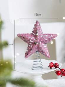 1pc 8cm Pink Foam Christmas Ball Ornament, Ins Style Christmas Tree Decor Pink Set, Glitter Girly Pink Christmas Tree Home Decoration Hanging Pendant