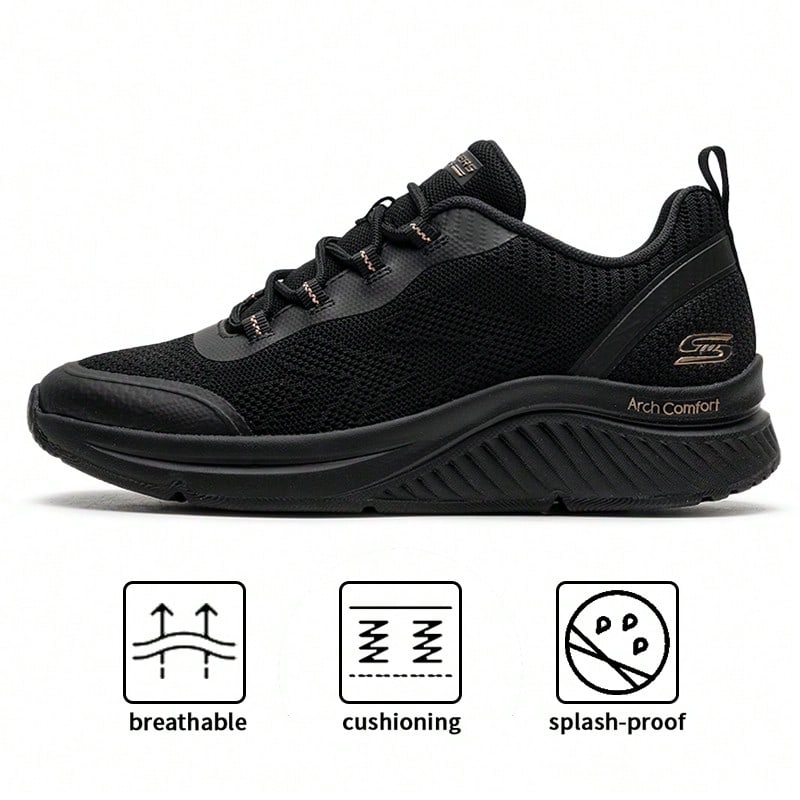 Skechers BOB'S SPORT Series Women's Casual Sports Shoes, Cushioned Everyday Travel Shoes 117561-BBK - All Black - View 1