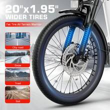 COBIZI Peak 560W/819W Electric Scooter Adults, 36/48V Removable Battery, , 20" Fat Tire Off-Road E Scooter With Basket&Adjustable Seat, Foldable  Commuting - White - View 7