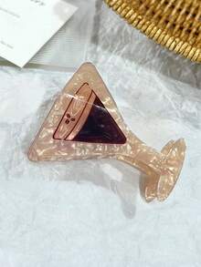 1pc Green & Khaki Acrylic Cocktail Bohemian Hair Claw Clip, New Creative Funny Hair Clip, Hair Claw Hair Accessory For Women, Fashionable Hair Decoration Fall Winter Hair Accessories For Women For Vacation Outfits Woman Elegant Hair Clutch