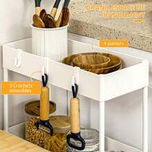 Storage Island & Carts - White - View 2