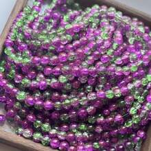 Un set de 50/100/150 cuentas de cristal con efecto de agrietado de colores variados - Cuentas de cristal brillantes redondas de 10mm, aptas para manualidades de joyería, pulseras, collares, aretes - Variedades cuidadosamente seleccionadas, sin necesidad de energía, productos de cuentas de cristal