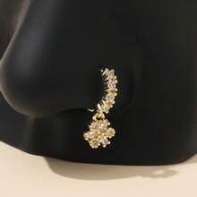 1pc Delicate Gold Flower Nose Ring, Suitable For Daily Wear - Gold - View 2