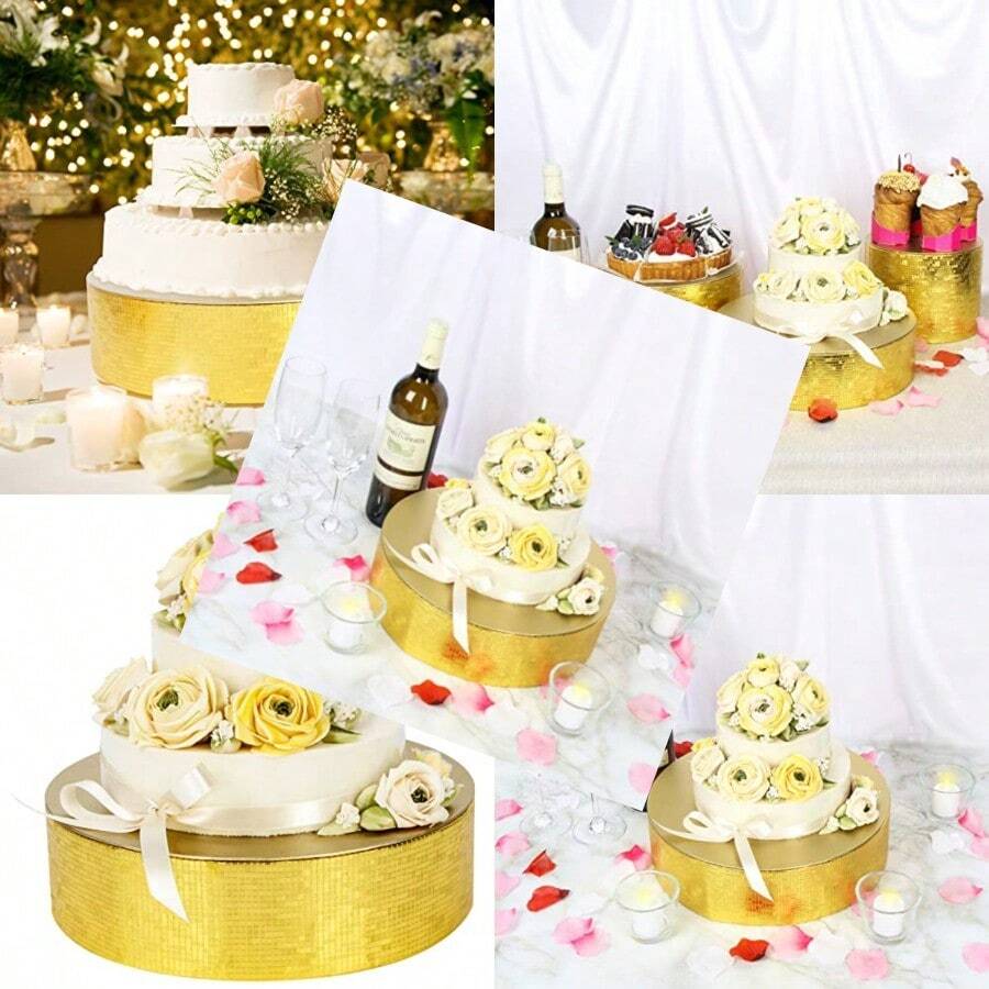JackCubeDesign Cake Stand Cupcake Display Supplies Tray Plate For Decorative Party 30 CM Gold :MK197AG