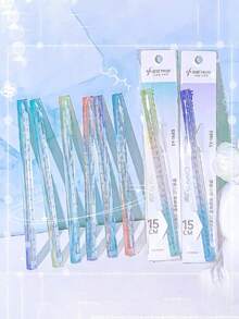 Multifunctional Creative Triangle Ruler, High-Definition Transparent Plastic Angle Measuring Tool, Drawing And Inspection Ruler, Durable Material