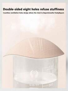 3pairs Natural Latex Ultra-Thin Round Breast Pads For Anti-Protrusion, Breathable Sports Bras, Yoga Wear And Swimwear - Apricot - View 10