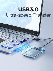 Portable Hard Drive Enclosure, SATA To USB 3.0 SSD Hard Drive Enclosure, 2.5 Inch HDD SSD External Hard Drive Enclosure, High Speed 5Gbps USB 3.0 To Type-C Transparent Portable Hard Drive Box, Compatible With PC/Laptop Windows System