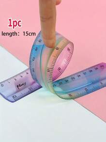 1 pezzo Righello flessibile in PVC morbido, da 30 cm, design pieghevole e piegabile senza sosta, graduato in pollici e centimetri, ideale per studenti e uso in ufficio - colori assortiti, forniture scolastiche, ritorno a scuola