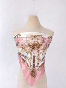 女士印花头巾，时尚户外头巾，适合春、夏、秋季，可用作头巾、领巾、衬里、服装配饰、方巾，用于包裹和装饰头部，也可用作发饰。 - 彩色 - 查看 10