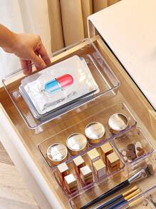 1/4/7/11/16/25 Pcs Drawer Style Makeup Organizer Box Set, Transparent Drawer Storage Boxes, Multi-Size Trays, Multi-Functional Storage Box, Can Store Cosmetics, Clothes, School Supplies, Small Tools And Tableware, Ideal For Vanity, Kitchen, Office Drawers, Great For Women's Organization, Travel, Autumn Decor, And Halloween Decor
