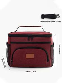 1 件黑色、灰色、酒红色、海军蓝加厚大容量保冷保温冰包车载野餐包防漏单肩保温午餐盒包户外便携午餐包女士午餐盒 - 彩色 - 查看 11