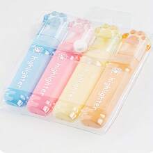 4/6 件装猫爪荧光笔 - 适合青少年和成人的粉彩学习马克笔，不晕染办公用品，考试准备必备品[返校季] - 馬卡龍色 - 查看 6