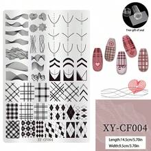 1 Peça Placa de Carimbo de Arte de Unhas, Edição Limitada do Ano da Cobra, Fogos de Artifício Estilo Chinês, Modelo de Carimbo de Unhas com Padrões Florais, Placa de Carimbo de Arte de Unhas, Placa de Carimbo de Gel de Unhas, Floco de Neve, Pinguim, Bambu, Pássaro, Grade, Batimento Cardíaco, Coração, Letra, Lábio, Rosa, Figura, Estampa Xadrez Francês Ferramenta de Arte de Unhas