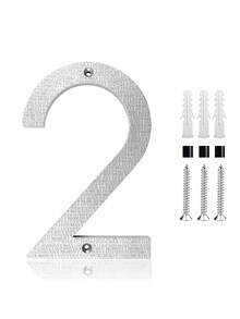 5/8 Inch 3D Floating House Numbers And Letters, ABS Modern House Number,Garden Door Mailbox Decor Numbers With Nail Kit, Modern Address House Numbers, Applicable To Apartments Houses Streets Outdoor Signs Home Decor Christmas Decoration - Textured Silver - View 17