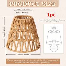 1pc/2pcs Handmade Woven Rattan Lamp Shade, Rattan Bell Lamp Shade, Suitable For Table Lamp, Pendant Light Fixtures, Easy Installation