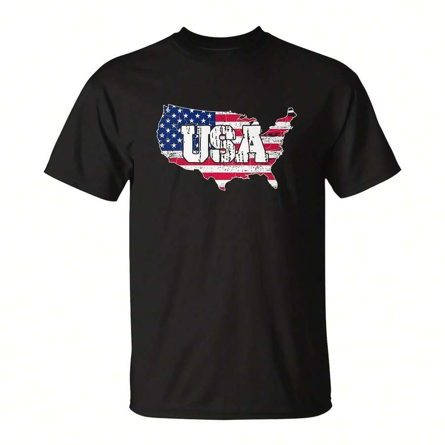 United States Of A 4Th Of July An Uni T-Shirt - Black 5 - View 1