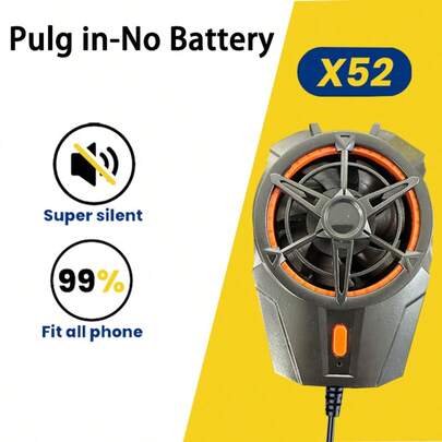 插入式智能手机散热器 X52 冷却风扇，静音散热器，手机游戏散热器，可减少手机延迟