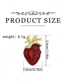 1pc Heart-Shaped Brooch, Unisex, Cute Lapel Pin, Backpack Badge Accessory, Suitable As Gift For Cardiologists, Doctors Or Nurses - Multicolor - View 11