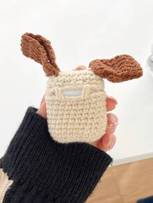 1 件手工编织蓬松 AirPods4 保护壳，3D 动物耳朵 AirPods3 保护套，长耳狗 AirPods1/2 刺绣 AirPodsPro（第二代）保护壳，兼容 Apple，多色