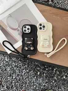 1个泰迪熊手机挂绳，马卡龙色保护套，兼容三星Galaxy S25、S24、S24 Plus/S24+、S24 Ultra、S20、S21、S22、S23以及苹果16、11/11 Pro/11 Pro Max、12/12 Pro/12 Pro Max、13/13 Pro/13 Pro Max、14/14 Pro/14 Pro Max、15/15 Pro/15 Pro Max、16/16 Pro/16 Pro Max，军规级防摔、防水、防刮硅胶手机保护套 - 白色 - 查看 8