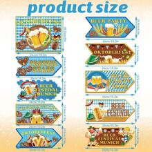 10 piezas Señales direccionales de Oktoberfest, decoración de ambiente para fiesta con temática del Festival de Múnich en Alemania