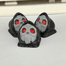 1 szt. 3D żywiczne stereoskopowe nakładki na klawisze z motywem czaszki na Halloween, czarne i ciemnoczerwone, z krzyżem, pojedyncze