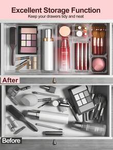 Bộ hộp đựng đồ dùng nhà tắm bằng nhựa 7/9/16/25 món, Bộ hộp đựng đồ dùng nhà tắm bằng nhựa trong suốt, Bộ khay đựng đồ dùng nhà tắm trong suốt, Vách ngăn ngăn kéo, Hộp đựng mỹ phẩm, Mỹ phẩm đa năng, Sản phẩm chăm sóc da, Văn phòng phẩm, Hộp đựng đồ lặt vặt, Thích hợp cho bàn trang điểm phòng tắm, Nhà bếp, Văn phòng, Phòng ngủ, Đồ dùng học tập, Đồ dùng gia đình, Vật dụng không thể thiếu cho mùa tựu trường - Trong sáng - Xem 4