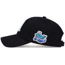 1Piece Men Gothic Letter A Side Whale Embroidered Baseball Cap Outdoor Adjustable Sunscreen Leisure Hat Spring Autumn Travel Tourism Beach Vacation