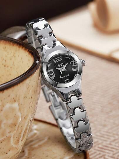 1 件 XSVO 优雅紧凑简约风格女孩石英手表，适合日常休闲穿着、礼物、休闲、派对和其他场合