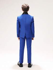5-Piece Boys Suit Set, Shawl Collar, Infant Formal Wear, Pageboy Outfit, Wedding Suit Jacket, Vest, Pants, Shirt, Tie, Royal Blue, Size 3-16 Years - Royal Blue - View 3