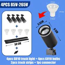 (Set) GU10 Recessed Track Lights, Home Decor Linear Lighting Spotlights, Rotatable Lamp Head Aluminum Alloy Housing Black/White 110-240V, Compatible With Track Rails, Suitable For Home, Living Room, Bedroom, Room, Store, Closet, Display Cabinet, Clothing Store, Gallery, Corridor, Foyer, Stairs, Office, Bar - GU10 Track Light - View 26