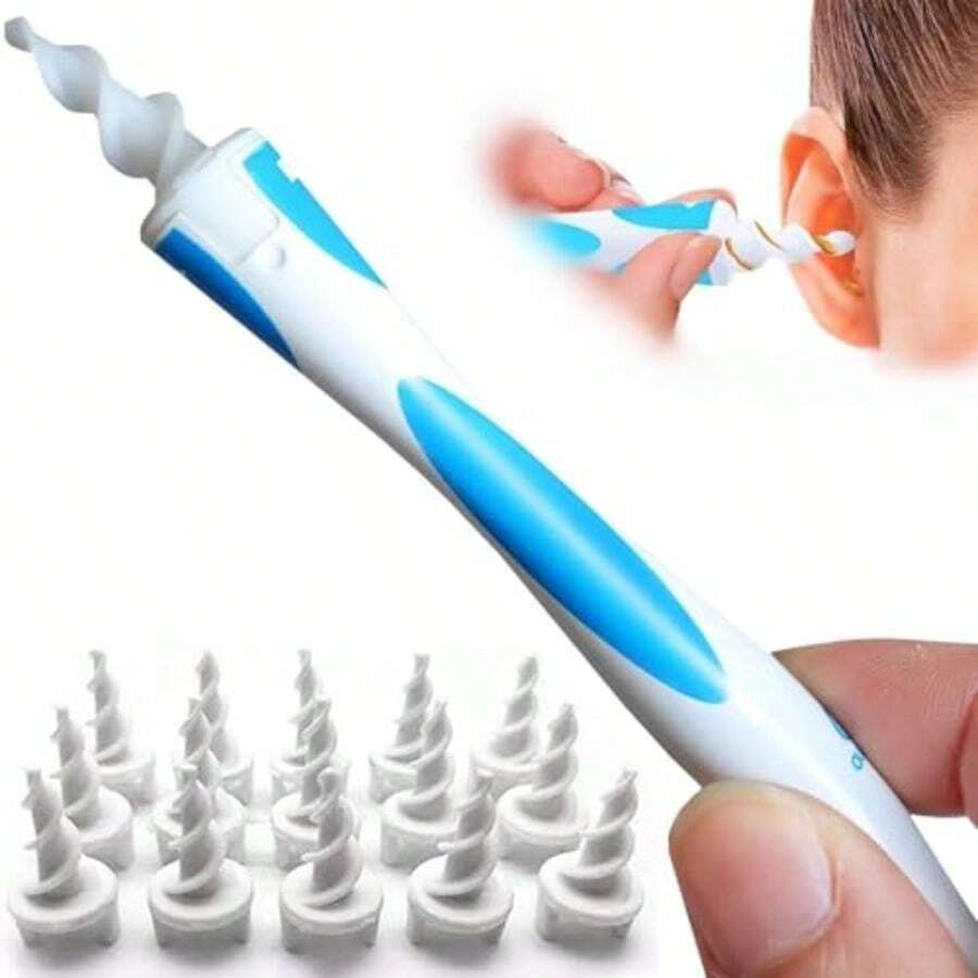 QGrips Earwax Removal Spiral Tool Reusable Kit With 16 Pcs Soft Flexible Replaceable Tips For Safe And Effective Ear Cleaning At Home Or Travel Ideal For Daily Ear Care And Maintenance - as pic - View 1