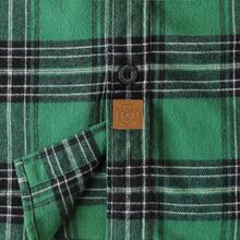 Mens Flannel Shirts Long Sleeve Flannel Shirt For Men Warm Casual Soft Cotton Button Down Plaid Mens Flannel Shirt - 森林綠 - 查看 5