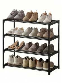 2 层节省空间的鞋架 - 耐用的金属和塑料多功能储物架，用于存放鞋子、靴子、珠宝、手表 - 坚固紧凑的设计，适用于入口、壁橱、小空间、鞋子收纳整理器 1 件多层鞋架、床下鞋架、鞋子收纳架、易于存放和整理家用鞋子、多功能储物架、节省空间的鞋架、大容量车库鞋架，适用于卧室、走廊，可容纳 2 双大鞋或 3 双小鞋